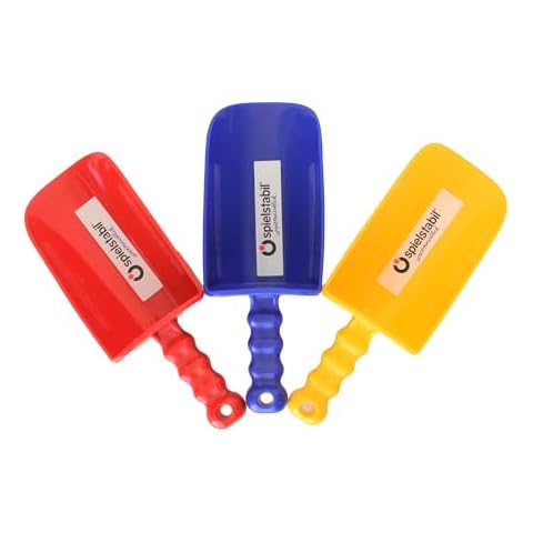 Spielstabil 3 Pack - Large Sand Scoop Beach Toys (1 Red, 1 Yellow, 1 Blue) - Made in Germany Cover