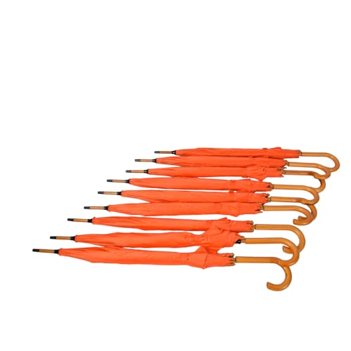 Parapluie automatique orange coupe-vent résistant lot de 9