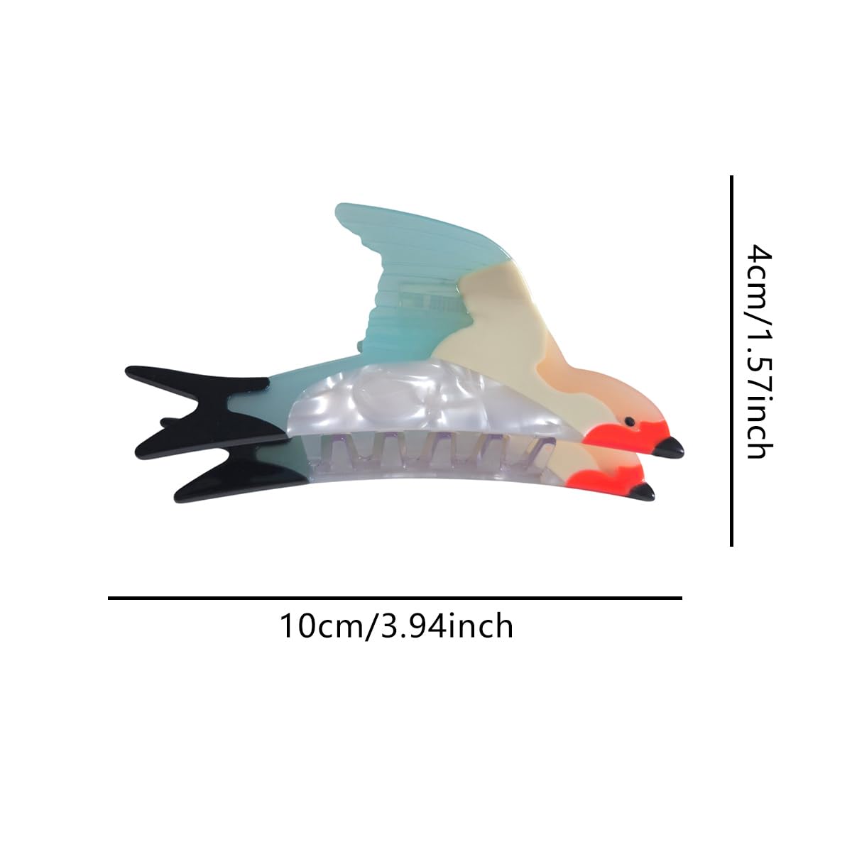 Funny Swallow Hair Clips,Novelty Acetate Hair Clip,Bird Claw Clips for Women,Blue - Image 2