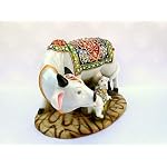 Marble Cow Idol Cow Calf Idol Home Cow Calf Big Statue | Cow Statue Decorative showpiece for Home - 4 Inch (Multicolor), - Image 3