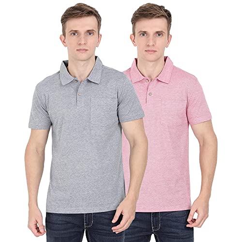 Image of ECOLINE Clothing Eco-Friendly Men's 50 /50 Blend Polo T-Shirt (Pack of 2)