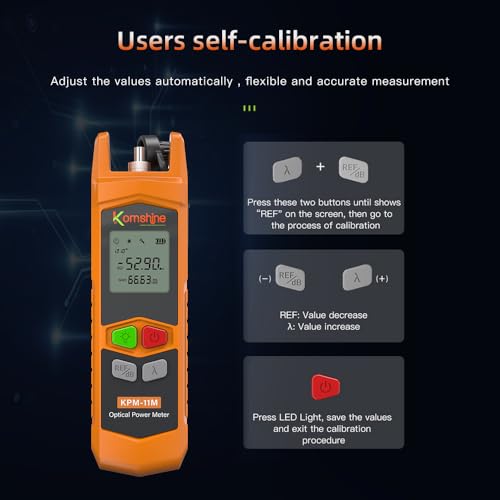 KOMSHINE KLT-12E Optic Fiber Tester Toolkit Includes Fiber Optic Power Meter OPM+ Optical Light Source OLS+Fault Locator V-F-L+ Cleaning Platform + Jump Cables FTTH Loss Test Kit by KOMSHINE - Image 3