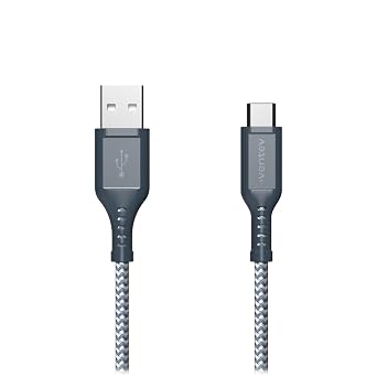 HIGH Speed USB A to USB C Braided Cable with 2X THE Copper for Faster Charging 6FT, Gray