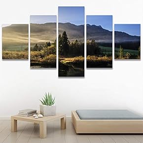 SIGNWIN 5 Panel Canvas Wall Art Calming Waters...