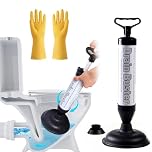 SubTack Drain Unblocker - Sink Plungers for Unblocking Plunger Shower Unblocker Powerful Toilet Air Plunger Toilet Unblocker Toilet Unblocker with 2 Drain Cups for Toilet, Sink, Shower, Bath