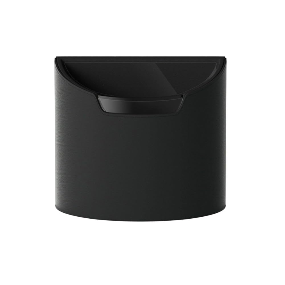 FUBESK Poubelle de voiture avec doublure imperméable amovible, double couche en ABS et cuir, bac de rangement compact pour porte de voiture ou siège avant, noir