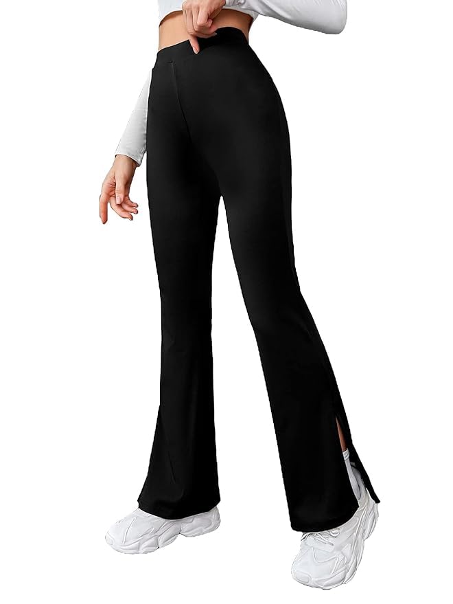 fiberfly Polyester Lycra Trouser Pants for Women - Black High Waist Stylish Pants for Woman - Trendy & Comfortable Trousers for Casual-picture-10