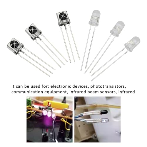 EMSea 20 Paar Infrarot-Transceiver-Set, 5 mm, Infrarot-Empfänger VS1838B, für elektronische Geräte, Kommunikationsgeräte mit Phototransistor