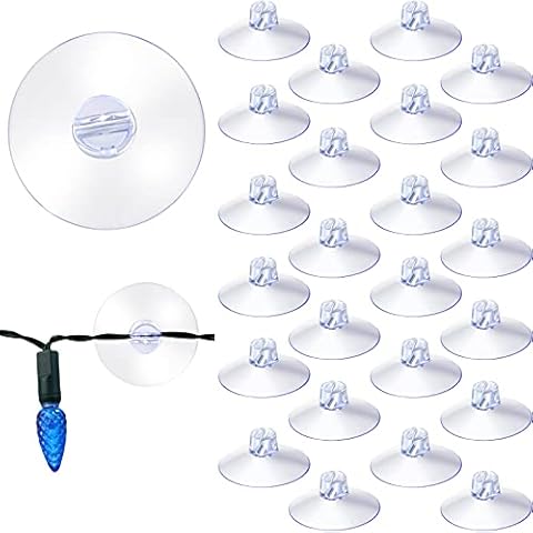 Christmas Light Suction Cup Shower Caddy Large Heavy Strength Heavy Duty Clear Plastic Transparent Light String Mini Suction Cup Hooks Holder for Kitchen Bathroom Shower Caddy Connectors (25 Pieces) Cover