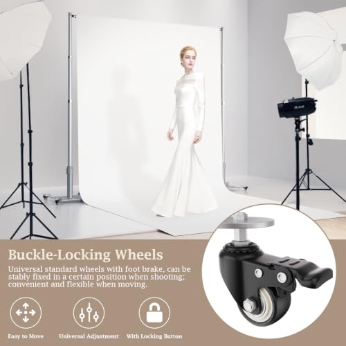 Image of EMART Backdrop Stand Heavy Duty 10ftx10ft Adjustable Pipe and Drape Kit