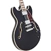 D'Angelico Premier DC Electric Guitar - Solid Black with Stopbar Tailpiece