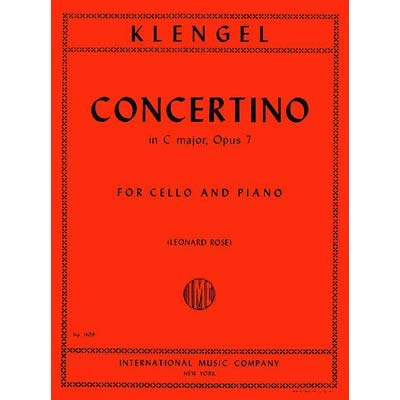 Concertino in C Major, op. 7 for cello and piano; Julius Klengel (International Music) [Paperback]