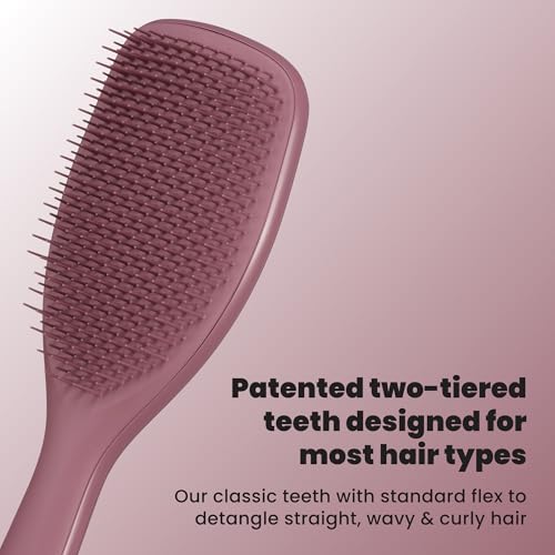Image of Tangle Teezer Large Ultimate Detangler Hairbrush for Wet & Dry Hair, Eliminates Knots & Reduces Breakage for Long, Thick, & Curly Hair Types, Pink Velvet