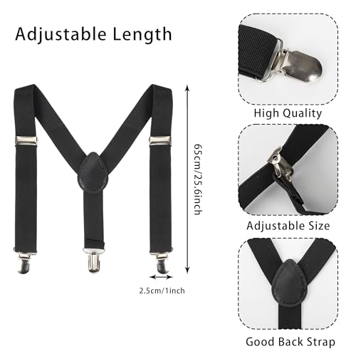 Suspenders for Boys Child - Elastic Adjustable Y Shape Back With Strong Metal Clips And Bow Tie for Kids Toddler Baby3