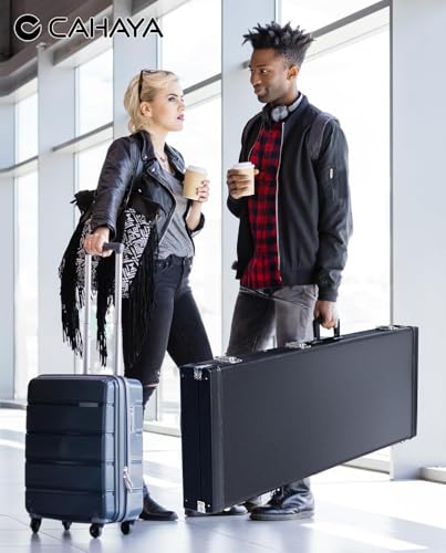 CAHAYA Funda rígida para Guitarra eléctrica, portátil, Cuadrada, para Guitarras eléctricas estándar, Color Negro