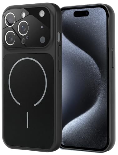 Image of SHINESTAR iPhone 15 Pro Case - Premium Shockproof Protective Cover, Wireless Charging Compatible, Slim & Durable Luxury Back Cover with Camera Protection (Black)