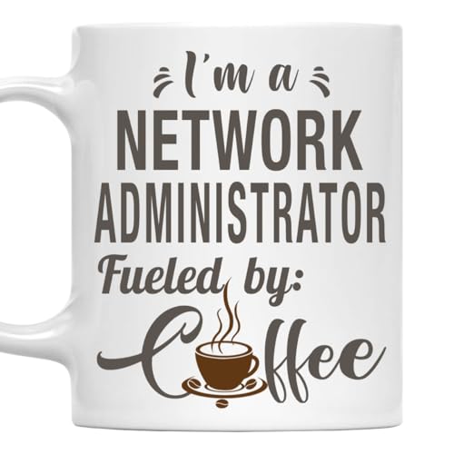 MONIZILUCKY I'm a Network Administrator Mug, Fueled by Coffee Cup Gift