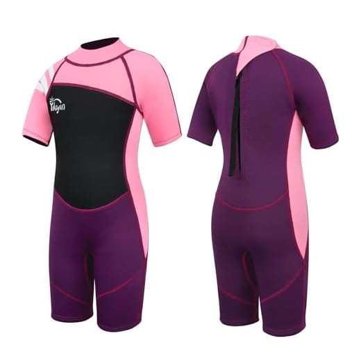 Yikayin Neoprenanzug Kinder Kurz, 2.5mm Neopren Shorty für Jungen Mädchen, Thermo UV Schwimmanzug Rückenreißverschluss zum Schwimmkurs, Tauchen, Surfen, Schnorcheln