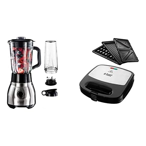Russell Hobbs Standmixer Glas Steel 2-in-1, inkl. To-Go-Becher & Deckel Cover