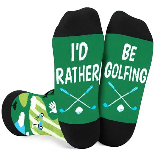 Golf Gifts for Men Unique Golfers, I'd Rather Be Golfing Funny Socks Birthday Gifts for Men Who Have Everything, Cool Golf Socks Christmas Stocking Stuffers for Men Husband Boyfriend Teens Boys Ideas