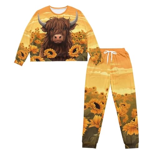 Upetstory Women Pajamas Set Long Sleeve Sleepwear Drawtsring Loungewear4