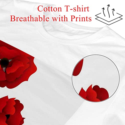 T-shirt coquelicot 100% coton col rond de qualité supérieure