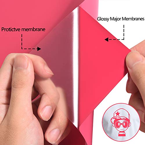 Image of RENLITONG Rose Red HTV Iron on Vinyl 12Inch by 10ft Roll Heat Transfer Vinyl for T-Shirt HTV Rolls for All Cutter Machine - Easy to Cut & Weed for Heat Transfer Design