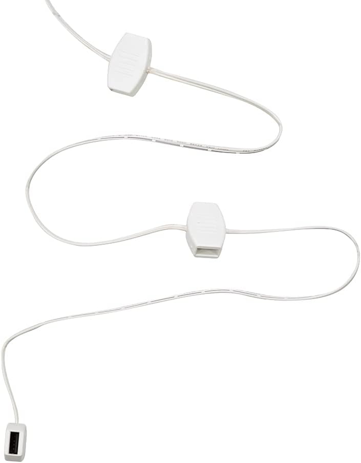 Kurt S. Adler USB White Wire Extension Cord with 6 Power Outlets