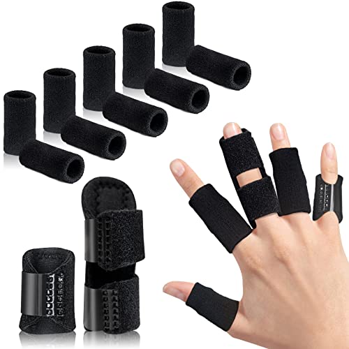 Finger Splint, Set of 2 Trigger Finger Brace with 10 Nylon Sleeves for