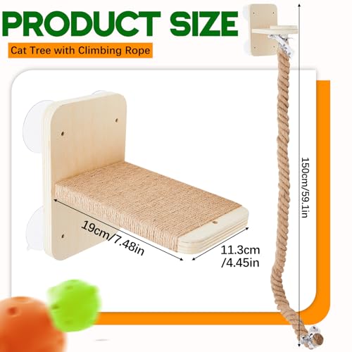 Escalera y cuerda para gatos Weysat 59.1 pulg miniatura 2