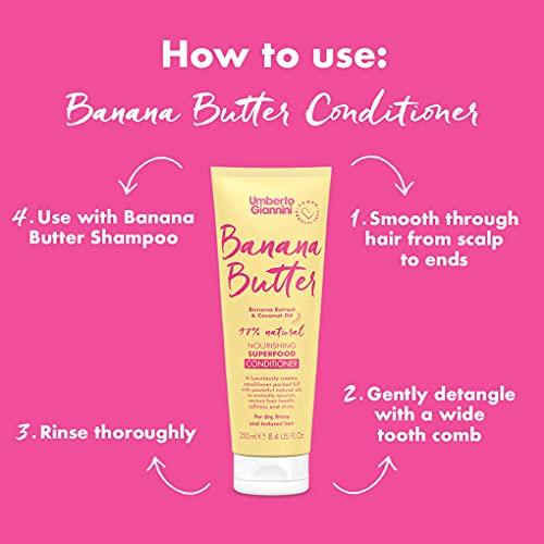 Umberto Giannini Banana Butter Nourishing Superfood Conditioner, Vegan & Cruelty Free Moisturising Formula For Dry, Textured Or Frizzy Hair #TOP2