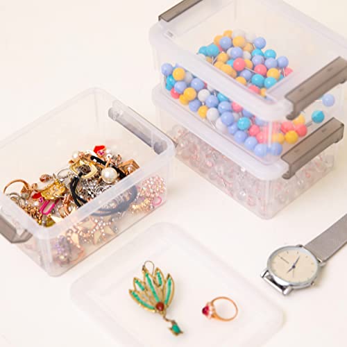 Image of Citylife 8 Packs Plastic Bead Organizers 0.53 QT Clear Storage Containers with Lids for Craft Storage Small Storage Box, 5.28 x 3.86 x 2.36 Inches