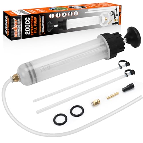 HORUSDY 200cc Fluid Extractor Syringe Oil Pump, Fluid Evacuator w...