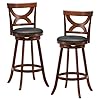 Giantex bar stools set of 2 305 counter height bar dining chairs with back footrest rubber wood frame 360 swivel upholstered farmhouse barstools suitable for home bar kitchen pub espresso  urban country home decor