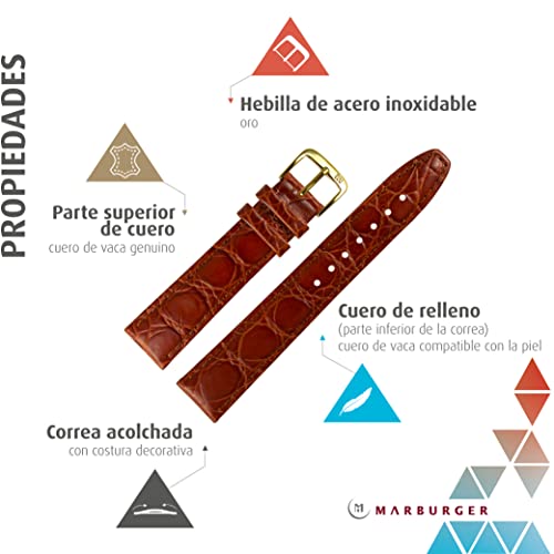 Correa de cuero Marburger 18mm elegante para relojes de pulsera clasicos 2