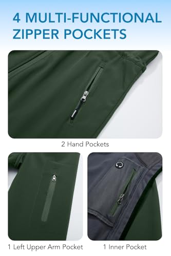 Image of FARVALUE Women's Long Softshell Jacket Waterproof Lightweight Warm Windproof Hooded Fleece Lined Rain Coat for Outdoor