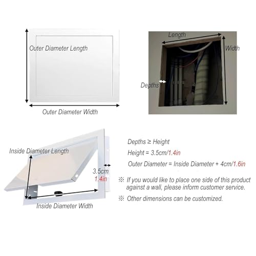 Pannello di accesso magnetico per cartongesso, 50,8 x 45,7 cm, per impianti idraulici e di accesso, facile da aprire, per impianti di riscaldamento e impianti idraulici