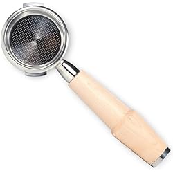 KNODOS 58mm Bottomless Portafilter for Gaggia Classic and Gaggia Classic Pro, E24 and Evo Models Includes Premium Maple Handle and 18-21 Gram Filter Basket