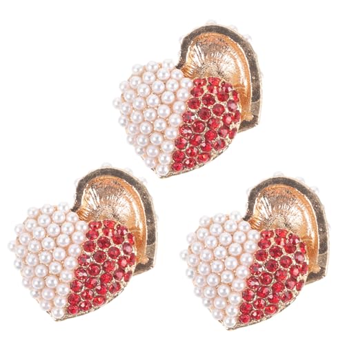 TENDYCOCO 6pcs Heart Brooch Pins Fashionable Rhinestone Heart Pin Brooches Great for Suit Outfits