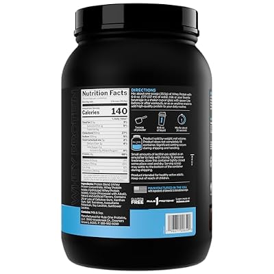 Rule 1 Proteins Whey Protein 24g Fast-Acting Protein from All-Whey Sources with Naturally Occurring EAAs & BCAAs for Workout Recovery or Anytime Use (2 Pounds, Chocolate Peanut Butter)