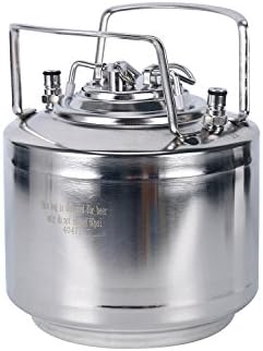 YaeBrew Stainless Steel 1.6 Gallon Mini Ball Lock Keg System For Small Batch HomeBrewing Beer Brewing Strap Handle (6L)