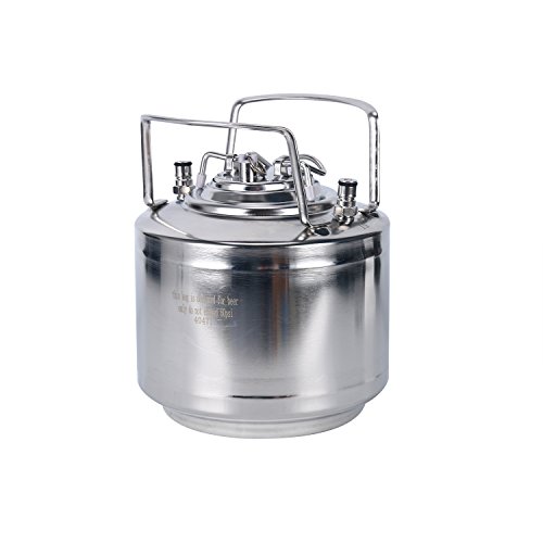 YB YaeBrew Stainless Steel 1.6 Gallon Mini Ball Lock Keg System For Small Batch HomeBrewing Beer Brewing Strap Handle (6L)