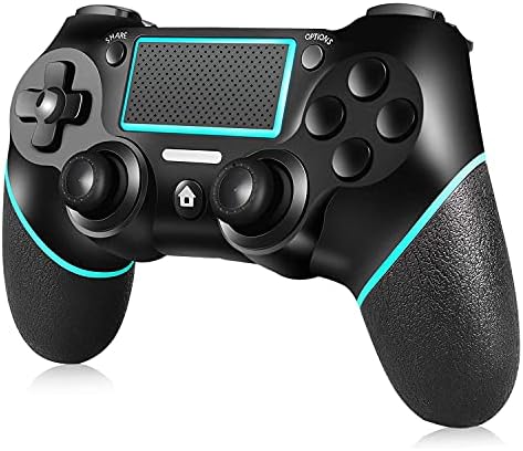 GEOARAL Wireless Controller Compatible with PS4/PC/Slim/Pro with Audio Function and Built-in 6-Axis Gyroscope -Berry Blue