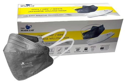 Image of Unisex FFP2 / N95 Japanese Willow Breathable and Disposable Mask with TML Ultra Breathe (Grey) - Pack of 20
