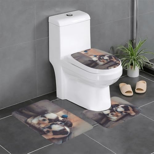 Ensemble de tapis de bain chiot mignon pour sol de douche