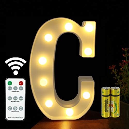HONPHIER® Letter Lights Decorative LED Alphabet Lights Remote Control Marquee Decoration Light Up Sign Battery Operated for Birthday Party Wedding Receptions Holiday Bar Home Bedroom Bath Decor (S)
