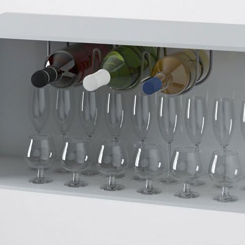 Wallniture Under Cabinet Durable Iron Wine Storage Rack for 3 Liquor Bottles (Gray)