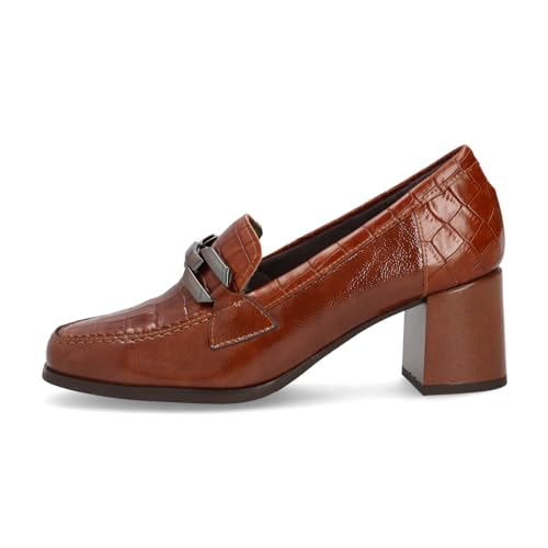 PITILLOS - 5402 Cuero - Zapato de Piel, con tacón, Suela de Goma, para: Mujer Color: Cuero Talla:37