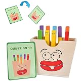 MIKNEKE - Juguetes de madera para clasificar y apilar papas fritas para niños pequeños, juguetes educativos Montessori para niños de 3 años en edad preescolar para desarrollar habilidades