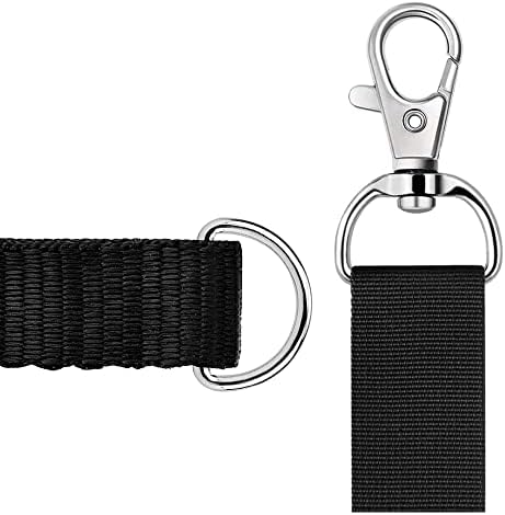 Coyanyu Lobster Swivel Clasps, 50 Pieces Clasps Snap Hooks and Metal D Ring Detachable Keychains for Lanyard Bag Buckle Straps Belt Backpack Sewing DIY Accessories, Silver, GKDQ-25